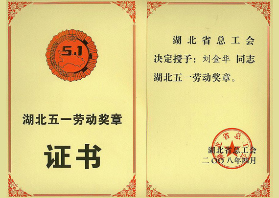 2008年湖北五一劳动奖章